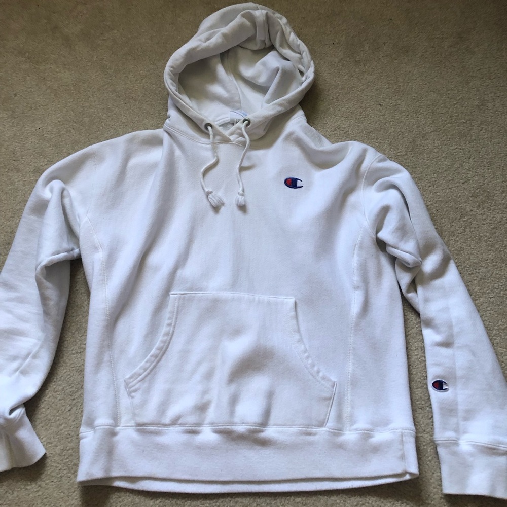 White reverse weave women’s champion hoodie